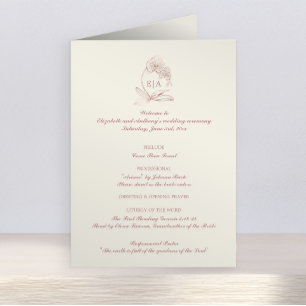Programme Élégante cérémonie de messe Mariage catholique Mon