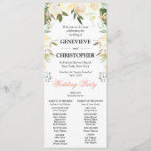 Programme Élégante cérémonie Mariage catholique de l'arc flo (Devant)