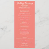 Programme Élégante cérémonie Mariage catholique de l'arc flo (Dos)