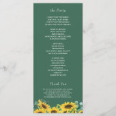 Programme Élégante cérémonie Mariage des Eucalyptus de tourn (Dos)