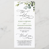 Programme Elégante cérémonie Mariage Eucalyptus aquarelle (Devant)