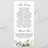 Programme Elégante cérémonie Mariage Eucalyptus aquarelle (Dos)