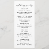 Programme Élégante cérémonie minimaliste de Mariage de scrip (Dos)