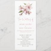 Programme Elégante Cerise Blossom cérémonie mariage minimale (Devant)