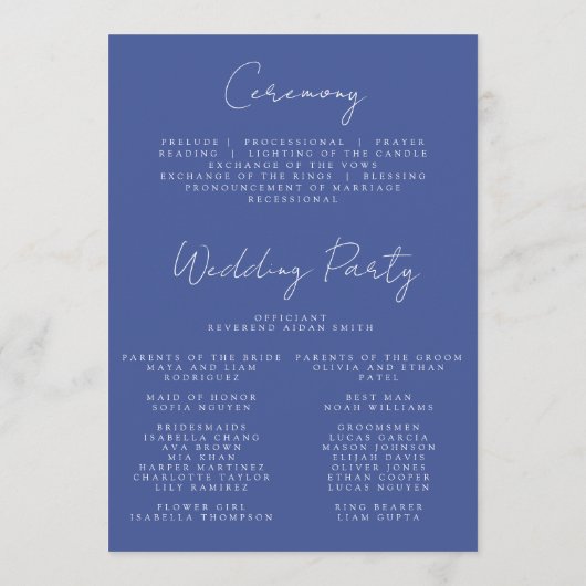 Programme Élégante couronne Fleur sauvage Mariage d'été Bien (Dos)