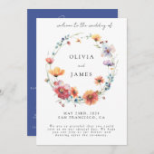 Programme Élégante couronne Fleur sauvage Mariage d'été Bien (Devant / Derrière)