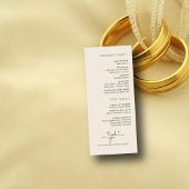 Programme Élégante écriture manuscrite Aquarelle Mariage flo