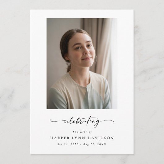 Programme Élégante fête de la vie Photo Funeral Program (Devant)