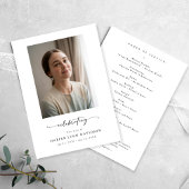 Programme Élégante fête de la vie Photo Funeral Program