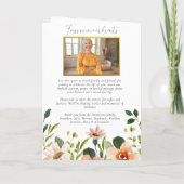 Programme Élégante fête florale de la vie Photos Funérailles (Dos)