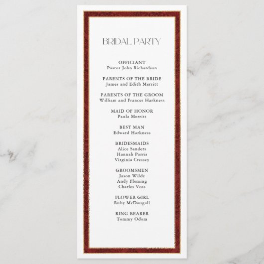 Programme Elégante frontière Noël Rouge Damas (Dos)