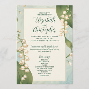 Programme Élégante Lily de la vallée Sauvez la Date Mariage