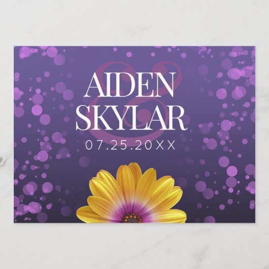 Programme Elégante Marguerite dorée avec Mariage à Parties s (Dos)