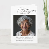 Programme Élégante Nécrologie & Photos Célébration De La Vie (Devant)