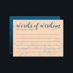 Programme Élégante Pêche Océanique Bleu Mariage Paroles de s<br><div class="desc">Laissez les invités, la famille, les amis et les "couples chevronnés" mettre leurs mots de sagesse lors de votre journée spéciale avec ces cartes-conseils mariages simples mais élégantes, qui disposent d'élégantes lettres manuscrites et bloc avec une douche de confettis sur les arrière - plans mykonos bleu, noir et pêche. Customisez...</div>
