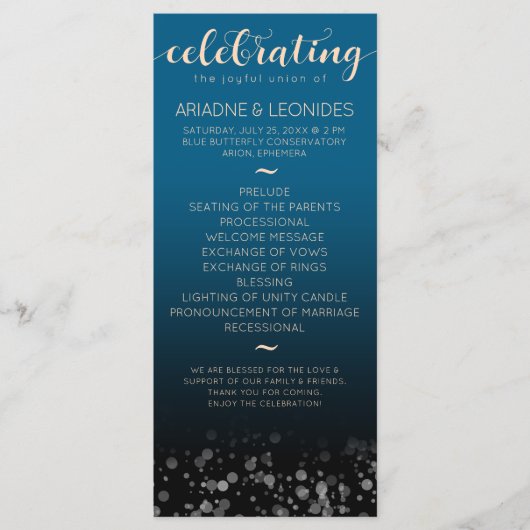 Programme Elégante Pêche Océanique Bleu Mariage Un Nouveau C (Devant)