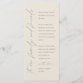 Programme Elégante réception de mariage pour les clients (Devant)