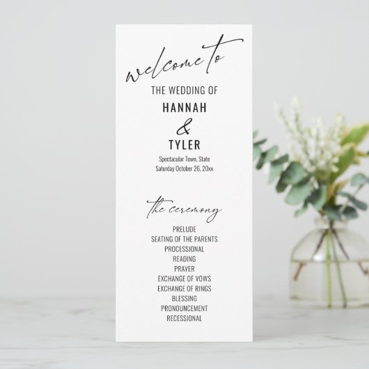 Programme Élégante Typographie contemporaine simple Noir Bla (Debout devant)