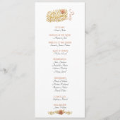 Programme Élégantes Dahlias Rose Mariage Photo Script Doré (Dos)