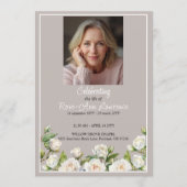 Programme Élégantes Roses Blanches Taupe Funérailles Pliées (Devant)