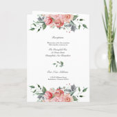 Programme Elizabeth Pink Floral Full Mass Mariage catholique (Dos)