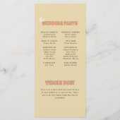 Programme ELLIE Retro Bold Typographie Mariage Cérémonie (Dos)