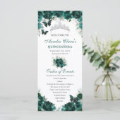 Programme Emerald Green Floral Quinceañera Ordre des événeme (Debout devant)
