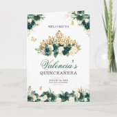 Programme Emerald Green Floral Tiara Butterfly Quinceanera (Devant)
