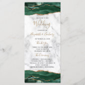 Programme Emerald Green Gold Agate Marble Wedding (Devant)