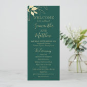 Programme Emerald Green & Gold Foliage Mariage botanique (Debout devant)
