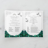 Programme Emerald Green & Silver Quinceanera Papillons (Intérieur)