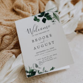 Programme Emerald Greenery Folk Mariage