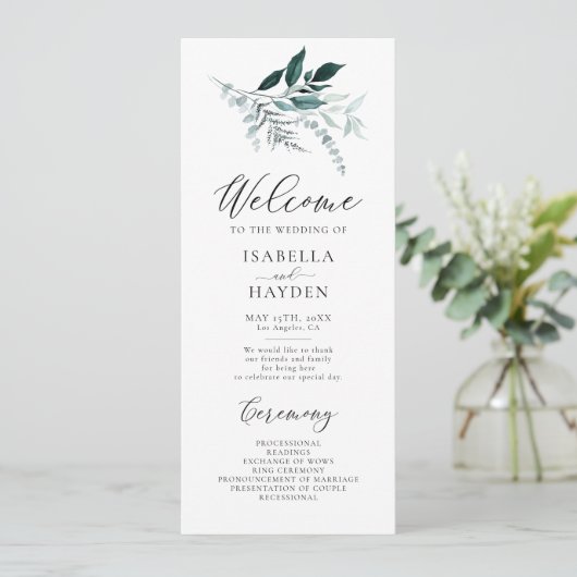 Programme Emerald Leaf Mariage d'aquarelle de feuillage (Debout devant)