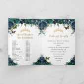 Programme Emerald Navy Floral Quinceañera Ordre des événemen (Intérieur)