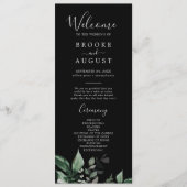 Programme Émeraude | Black Wedding Program (Devant)