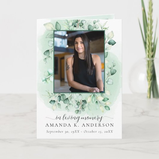 Programme En Mémoire Amoureuse Eucalyptus Vert Bi-Fold (Devant)