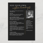 Programme En Mémoire Amoureuse Mémorial moderne 2-Photo Élég (Dos)