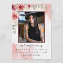 En Mémoire d'amour Blush Fleur rouge funérailles