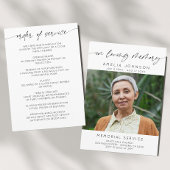 Programme En mémoire d'amour Photo Funérailles Ordre de serv