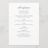 Programme En mémoire d'amour Photo Ordre de service Mémorial (Dos)