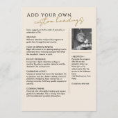 Programme En souvenir affectueux Moderne Élégant mémorial à  (Dos)