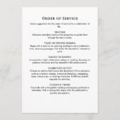 Programme En souvenir affectueux Ordre de service moderne Ph (Dos)