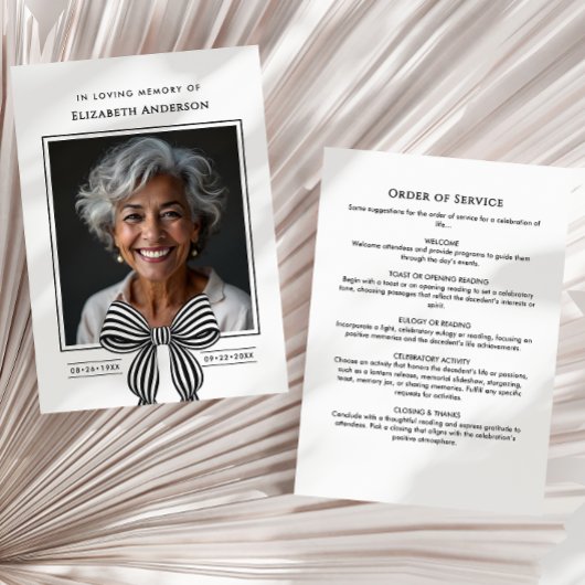Programme En souvenir affectueux Ordre de service moderne Ph