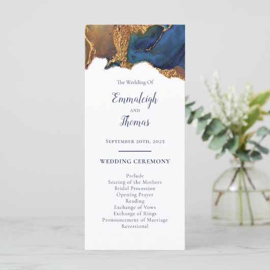 Programme Enchanter Abstrait Blue Gold Mariage (Debout devant)