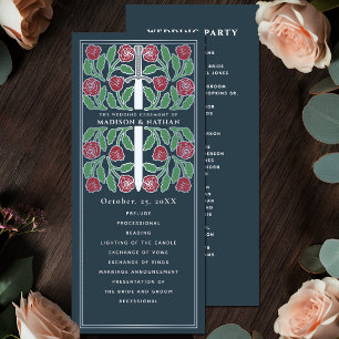 Programme Épée argentée florale médiévale grise pour mariage