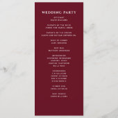 Programme Épée argentée médiévale rouge Mariage royal (Dos)