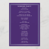 Programme Épée argentée médiévale violette Mariage royal (Dos)