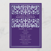 Programme Épée argentée médiévale violette Mariage royal (Devant)