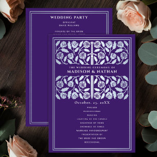 Programme Épée argentée médiévale violette Mariage royal