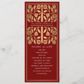 Programme Épée dorée médiévale écarlate Mariage royal (Devant)